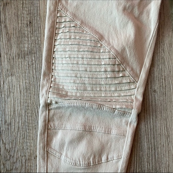 Moto Jeggings, Off-White Cotton with Zipper Detail - Picture 2 of 6